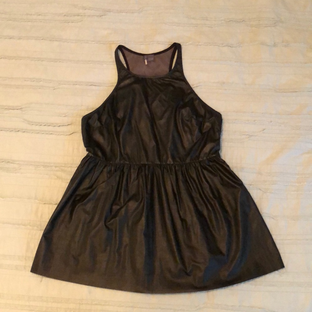 Faux Leather Racerback Top